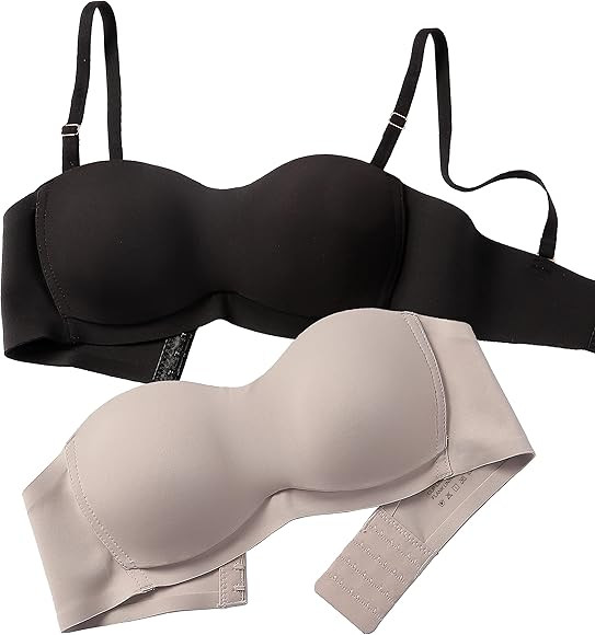 OGET Wireless Strapless Bras for Women No Underwire, Wirefree Strapless Bra, Nude Strapless Bralette | Amazon (US)