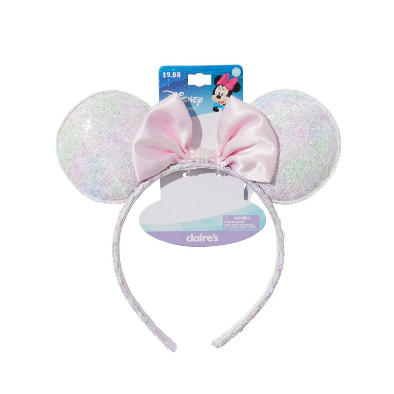 Claire's Disney Classic Pink Glitter Princess Ears Headband | Walmart (US)