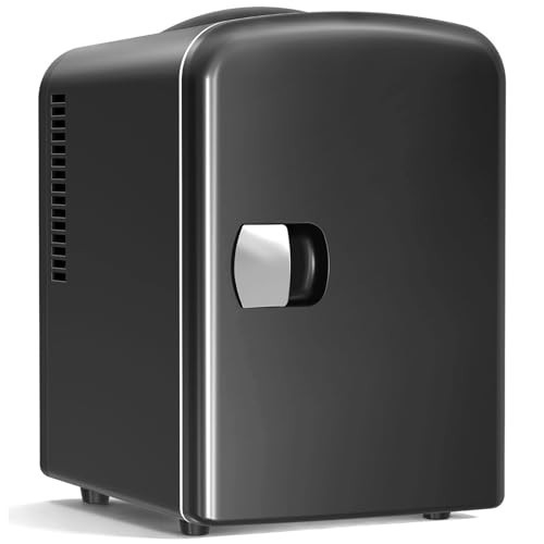 Antarctic Star 4L/6 Can Portable Mini Fridge,Personal Compact Refrigerator,Small Cooler for Food,Drinks or Skin Care, AC/DC for Bedroom, Car, Office & Dorm, Black | Amazon (US)
