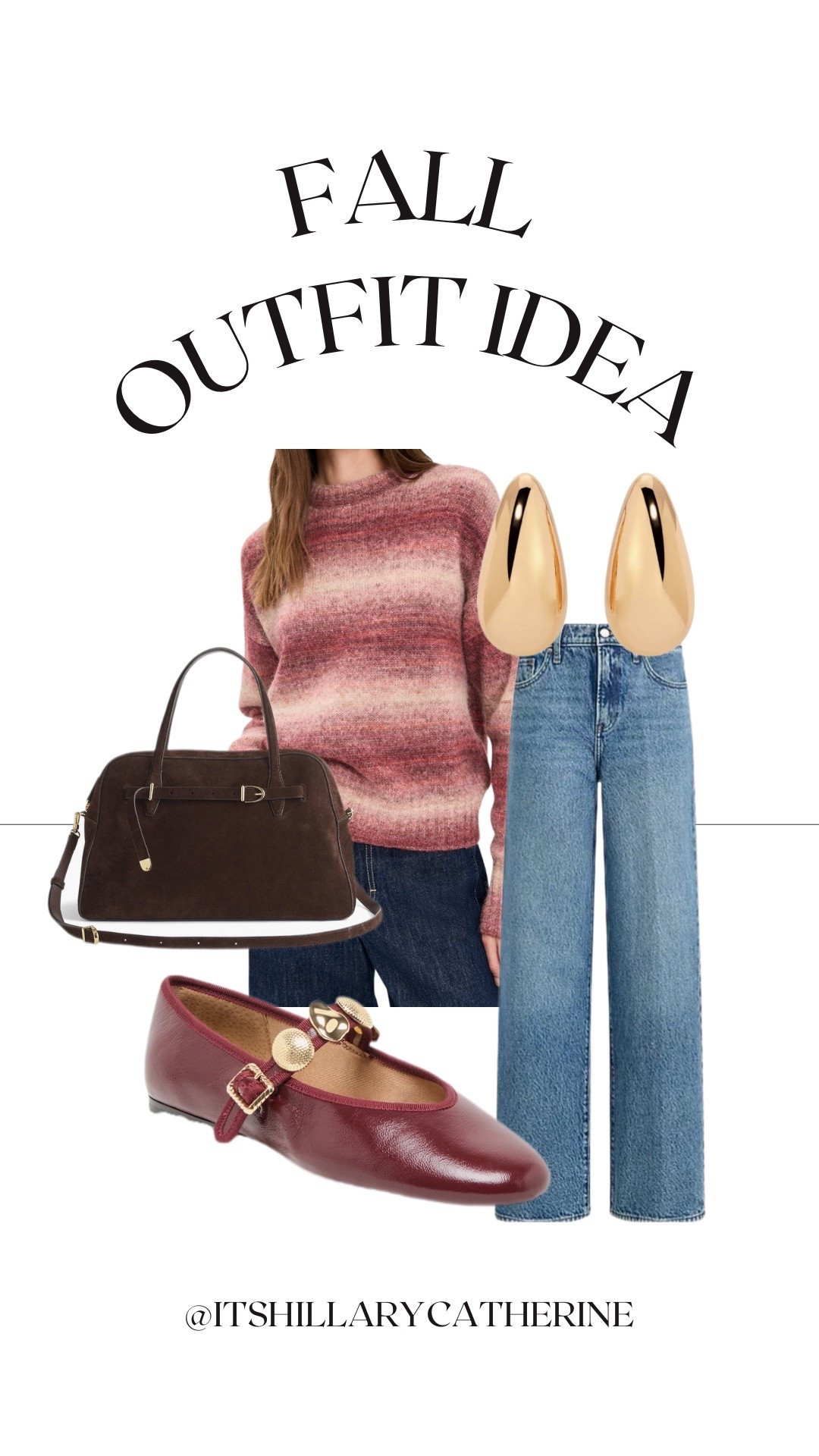 Fall outfit idea, suede brown tote bag, burgundy ballet flats, gold earrings, express jeans, thanksgiving outfit, casual chic, nordstrom

#LTKSeasonal #LTKHoliday #LTKStyleTip