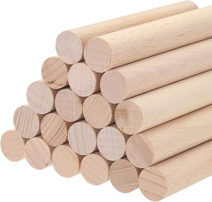MECCANIXITY Wooden Dowel Rods Wood Sticks, 4"x0.59" Round Wooden Dowels Rod for DIY, Arts Decorat... | Amazon (US)