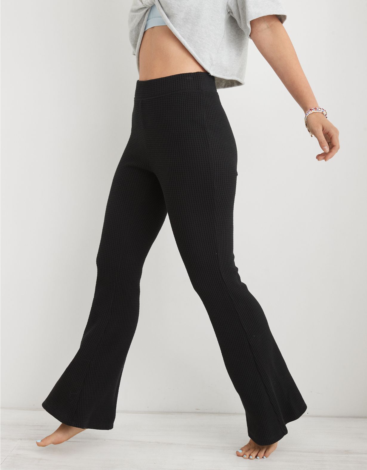 Aerie Waffle High Waisted Flare Pant | Aerie