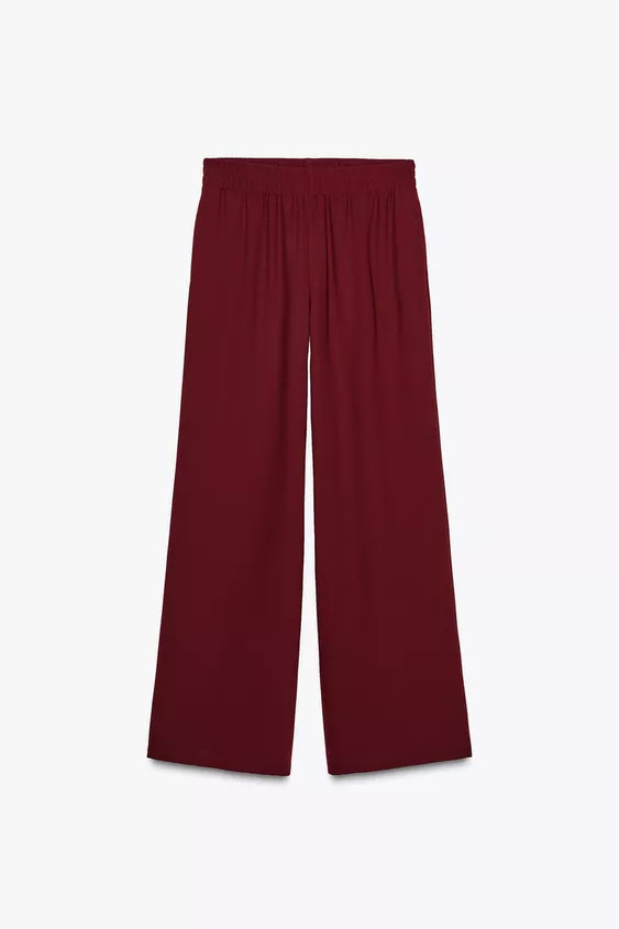 CREPE WIDE LEG PANTS | Zara US