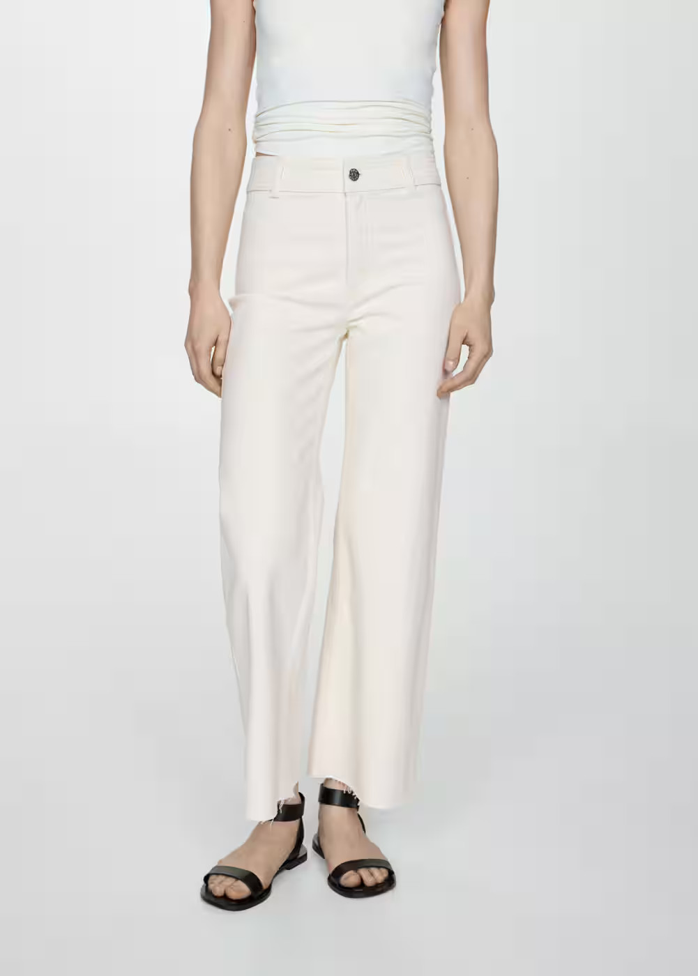 Jeans culotte high waist -  Women | Mango USA | MANGO (US)