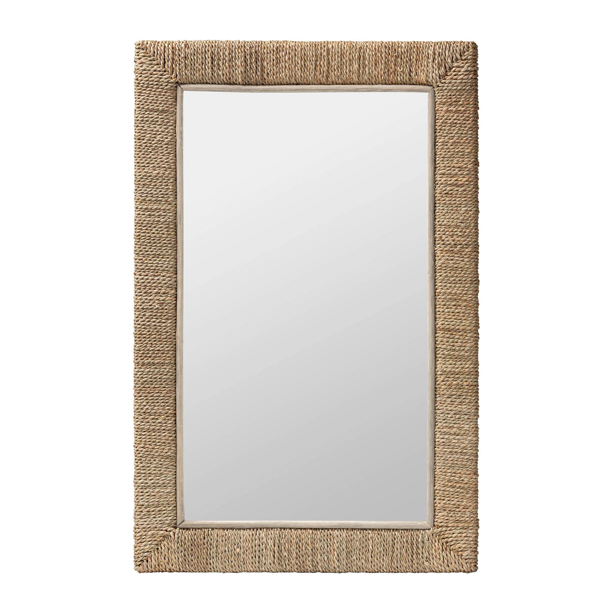 Aadithya Bali & Pari Geralyn Japandi Natural Seagrass Wall Mirror | Wayfair North America