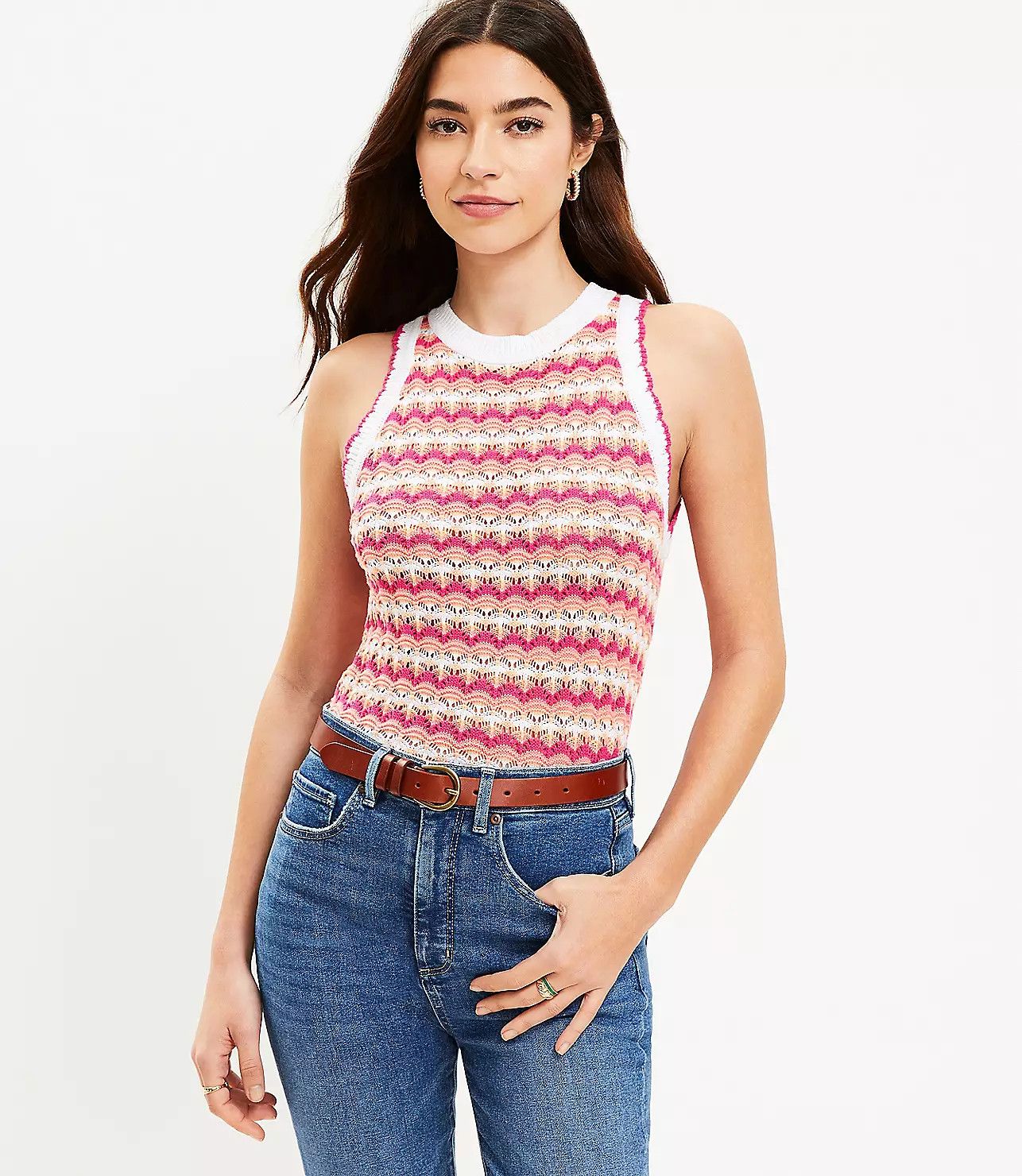 Scalloped Halter Sweater | LOFT