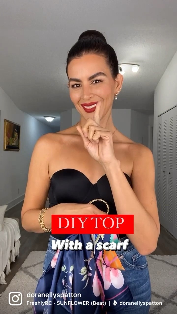 Only 13 for a pack of 4. Adding the scarves I used for this top, the bustier, adhesive bra, and similar bangle bracelets.
Scarf top, diy top, fall fashion, fall top, satin scarf gold bangle, 

#LTKstyletip #LTKSeasonal #LTKsalealert