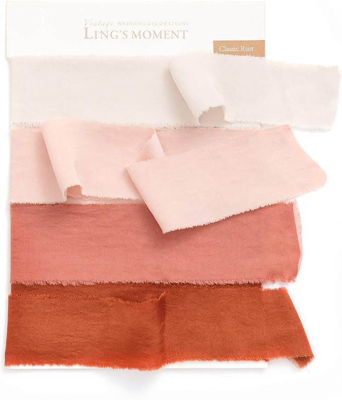 Ling's moment Rust Satin Ribbon,1.6Yd Handmade Silk Ribbon,Fabric Ribbon Use for Gift Wrapping We... | Amazon (US)