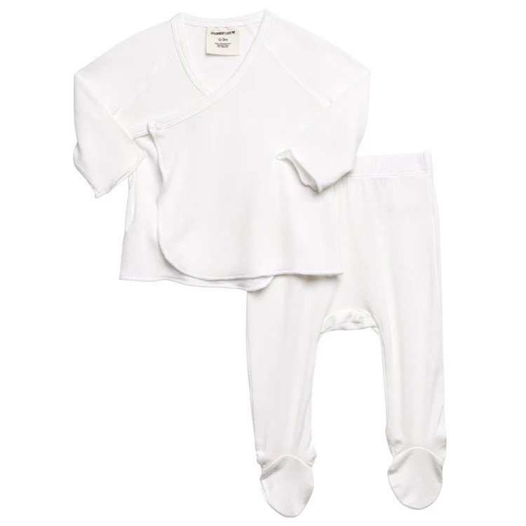 2-Piece Kimono & Pant Set, Cloud White | SpearmintLOVE