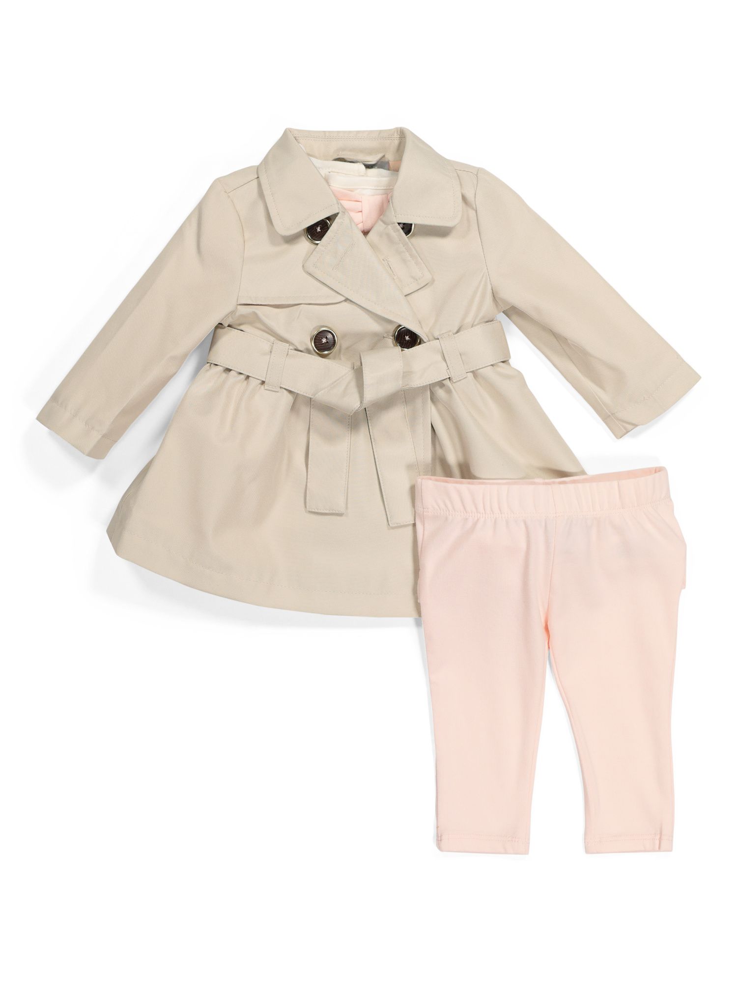 Newborn Girl Trench Coat Legging Set | TJ Maxx