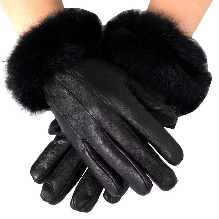 Alpine Swiss Womens Leather Dressy Gloves Faux Fur Trim Cuff Thermal Lining | Target