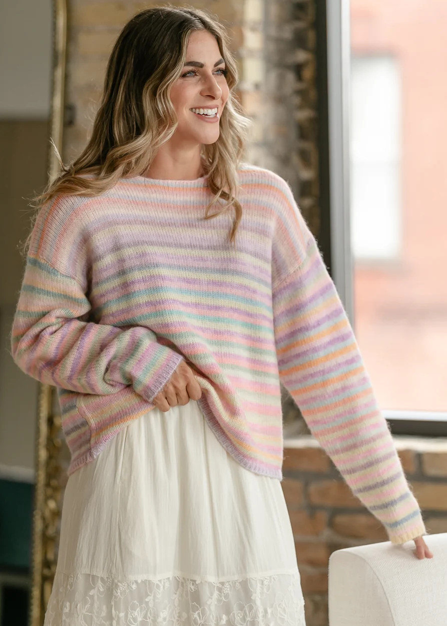 Rainbow Stripe Knit Sweater | Inherit Co. | Inherit Clothing Co.