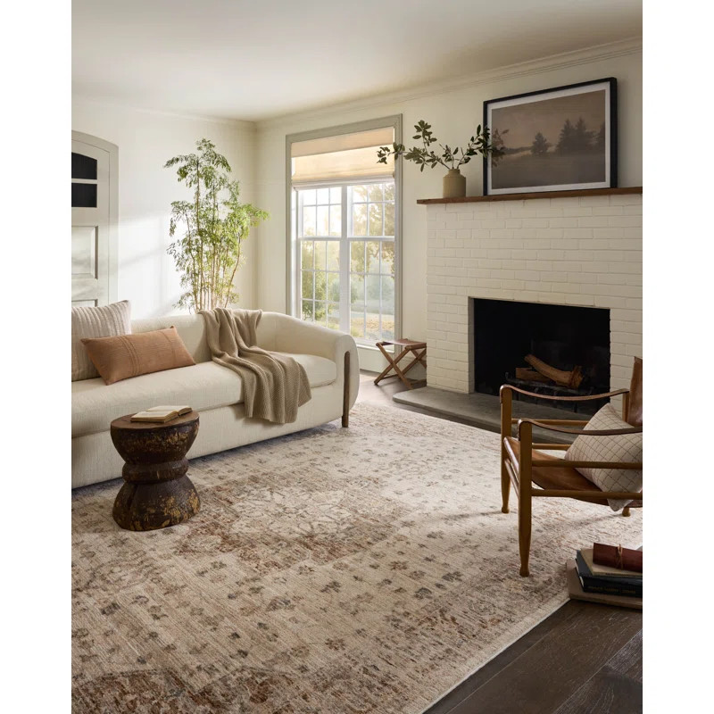 Magnolia Home by Joanna Gaines x Loloi Junie Natural / Clay Area Rug | Wayfair North America