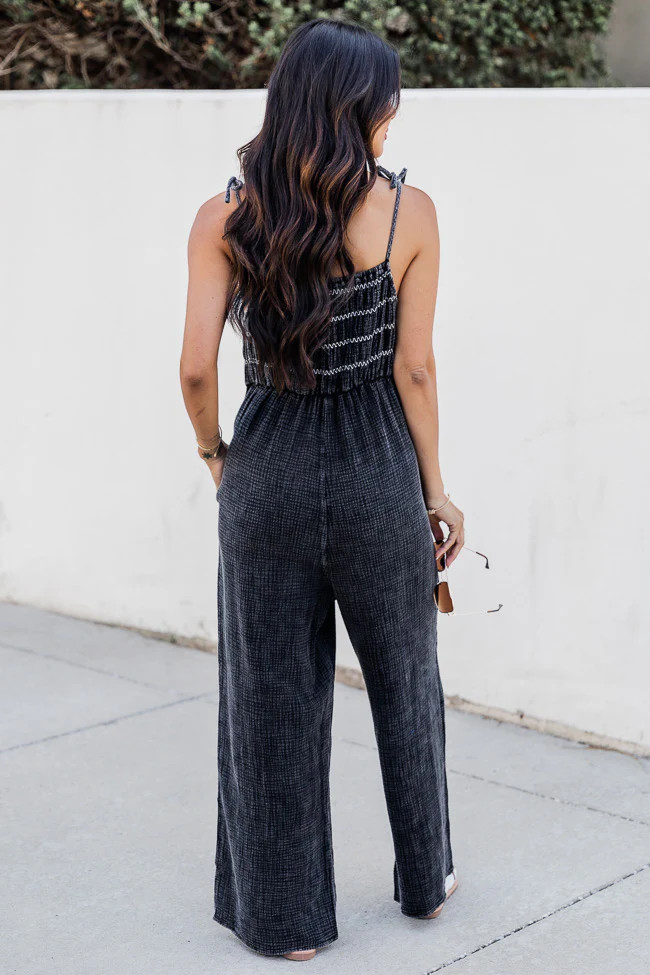 Jump For Joy Black Gauze Jumpsuit FINAL SALE | Pink Lily