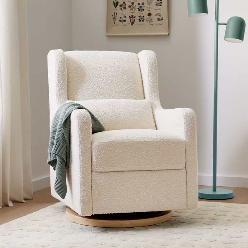 Wally Ivory Boucle Nursery Glider Chair + Reviews | Crate & Kids | Crate & Barrel