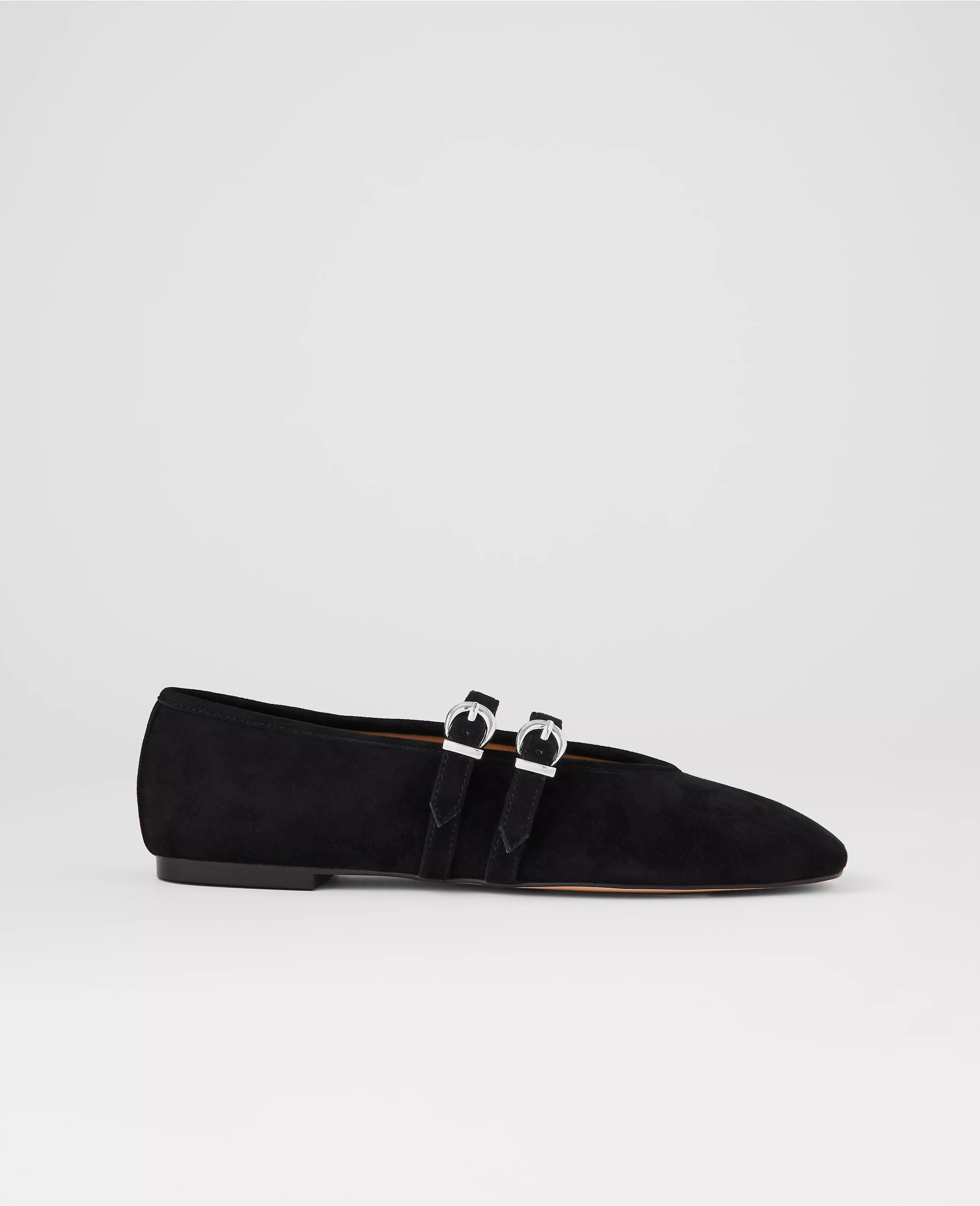 Buckled Suede Ballet Flat | Ann Taylor