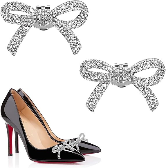 Luqune 2PCS Shoe Clips, Detachable Elegant Rhinestone Crystal Shoe Charms Flower Metal Shoe Buckl... | Amazon (UK)