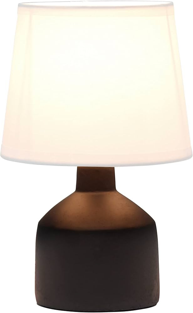 Simple Designs LT2080-BLK Mini Bocksbeutal Concrete Table Lamp, Black | Amazon (US)