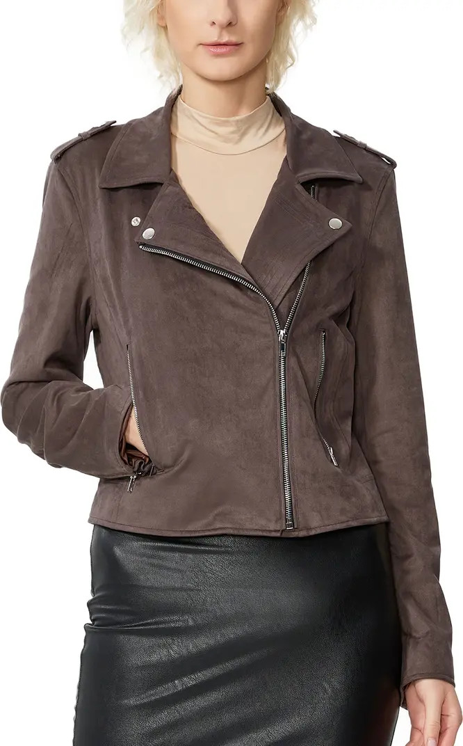 Willa Faux Suede Moto Jacket | Nordstrom