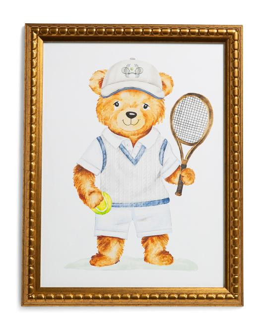 14x18 Tennis Bear Wall Art | TJ Maxx