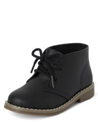 Toddler Boys Uniform Faux Leather Lace Up Boots | The Children's Place  - BLACK | The Children's Place