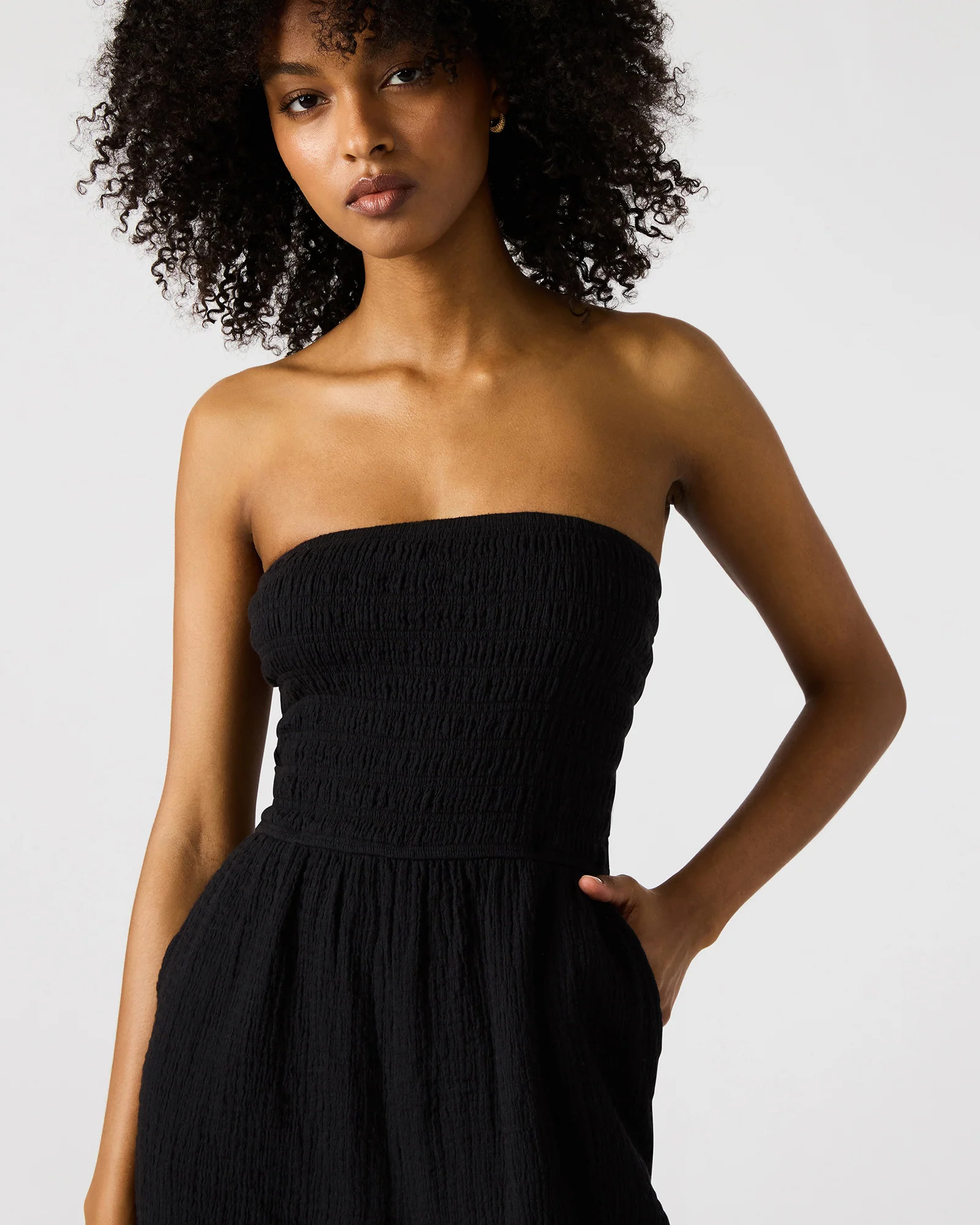 ECHO Black Tube Top Romper | Women's Designer Jumpsuits | Steve Madden (Canada)