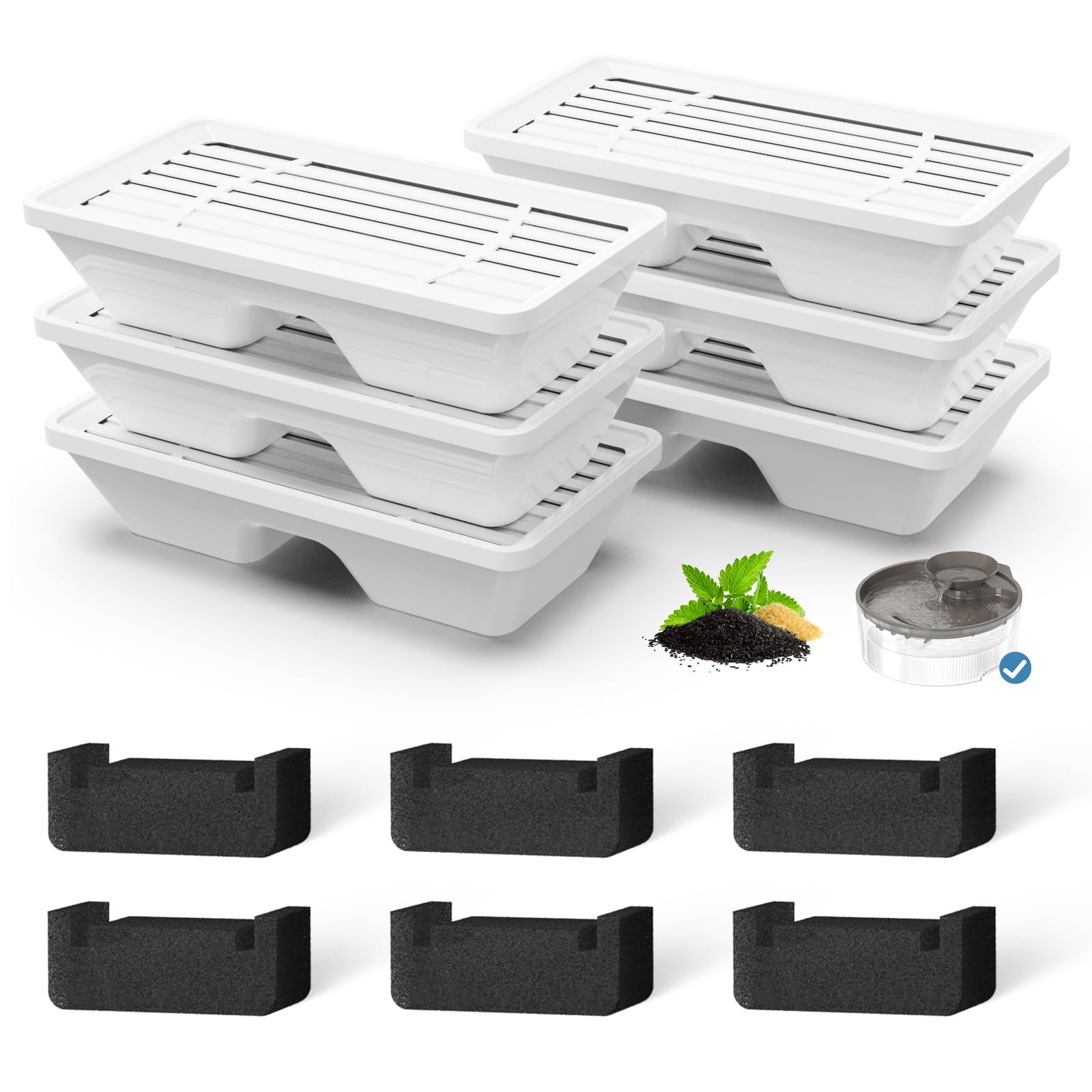 Dog Water Fountain Filters for 5L Pet Water Dispenser, 6 Filters + 6 Sponges, 4-Layer Filtration,... | Amazon (US)