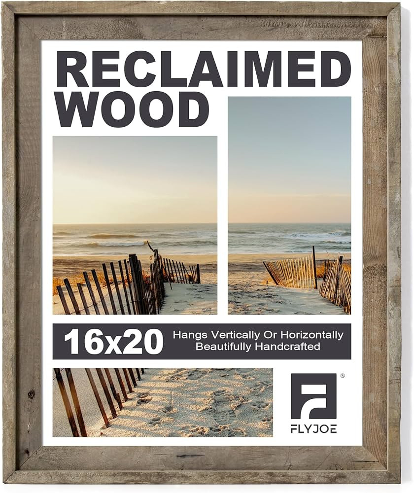 Rustic 16x20 Picture Frame, Reclaimed Barnwood Frame with Tempered Glass, Distressed Gallery Fram... | Amazon (US)