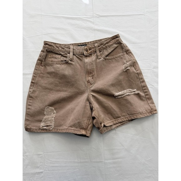 Wild Fable Shorts Womens 2 Beige Highest Rise Bermuda Distressed Twill | Poshmark