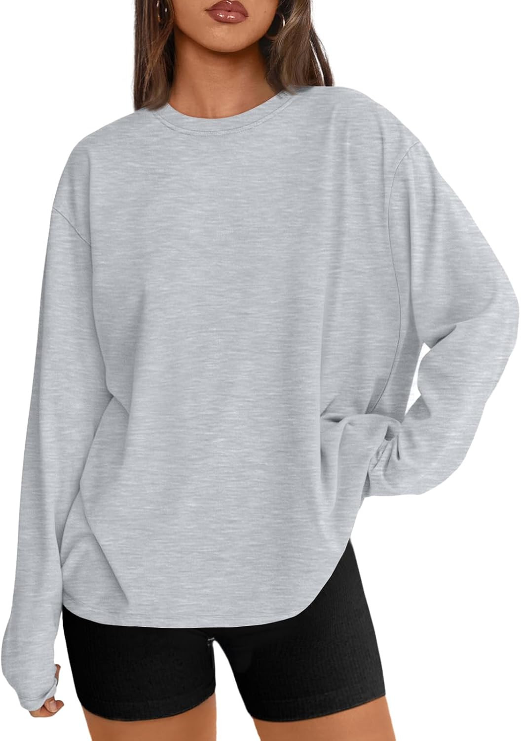 Trendy Queen Womens Oversized Long Sleeve Shirts Fall Tops 2026 Basic Tees | Amazon (US)