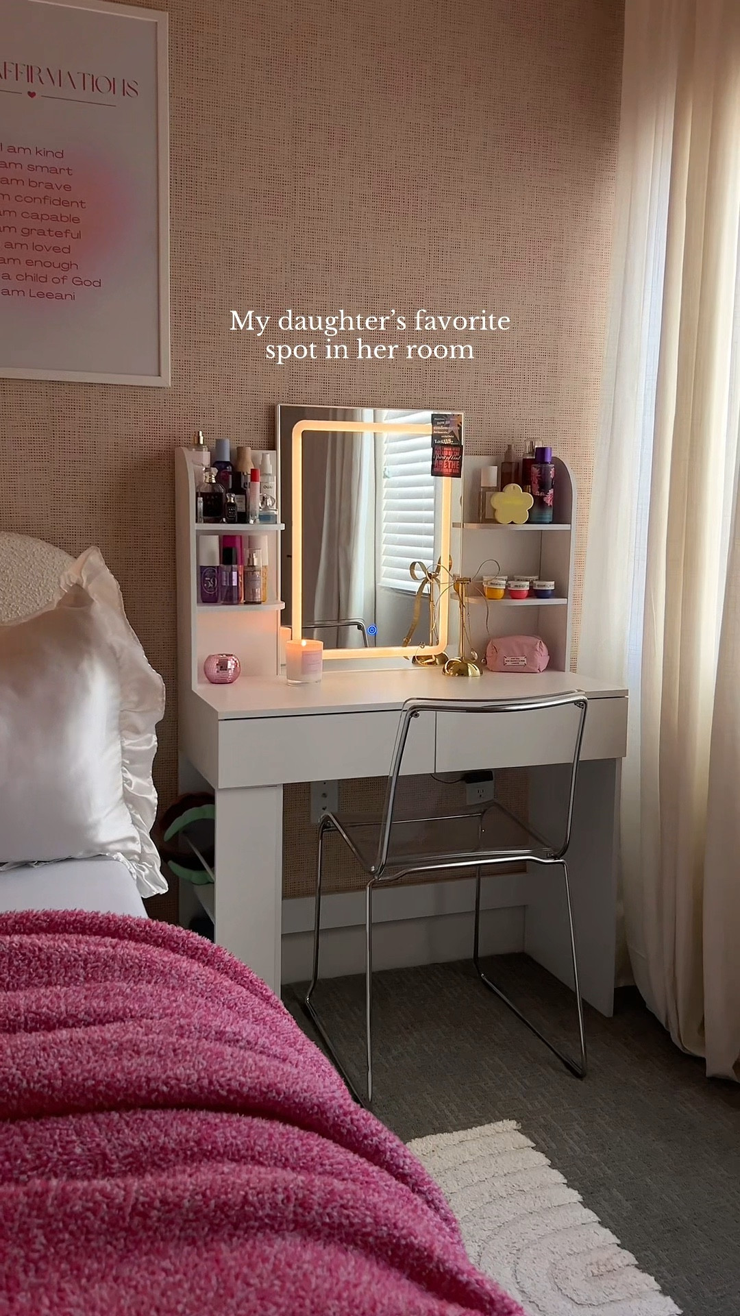 My daughter’s favorite spot in her room - this dreamy vanity from @Wayfair 💗🪞✨

Bedroom inspo, girls bedroom, home decor, home design, makeup vanity 

#LTKmomlife #LTKKids #LTKHome