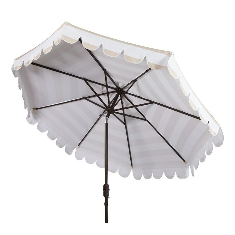 Safavieh 99" Beige and White Geometric Octagon Market Patio Umbrella | Walmart (US)