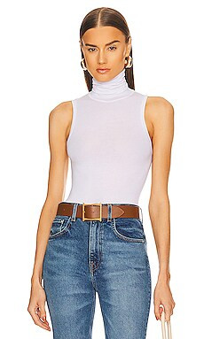 Helsa Turtleneck Tank in 2nd Skin Jersey in White from Revolve.com | Revolve Clothing (Global)