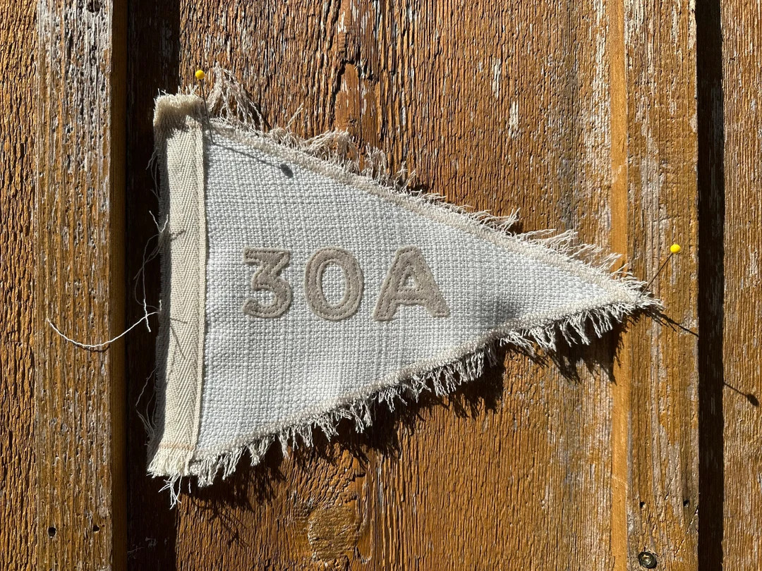 Vintage Inspired Mini Pennant Flag 30A Upcycled Recycled Beach Flag Panhandle Florida Swell Pipel... | Etsy (US)
