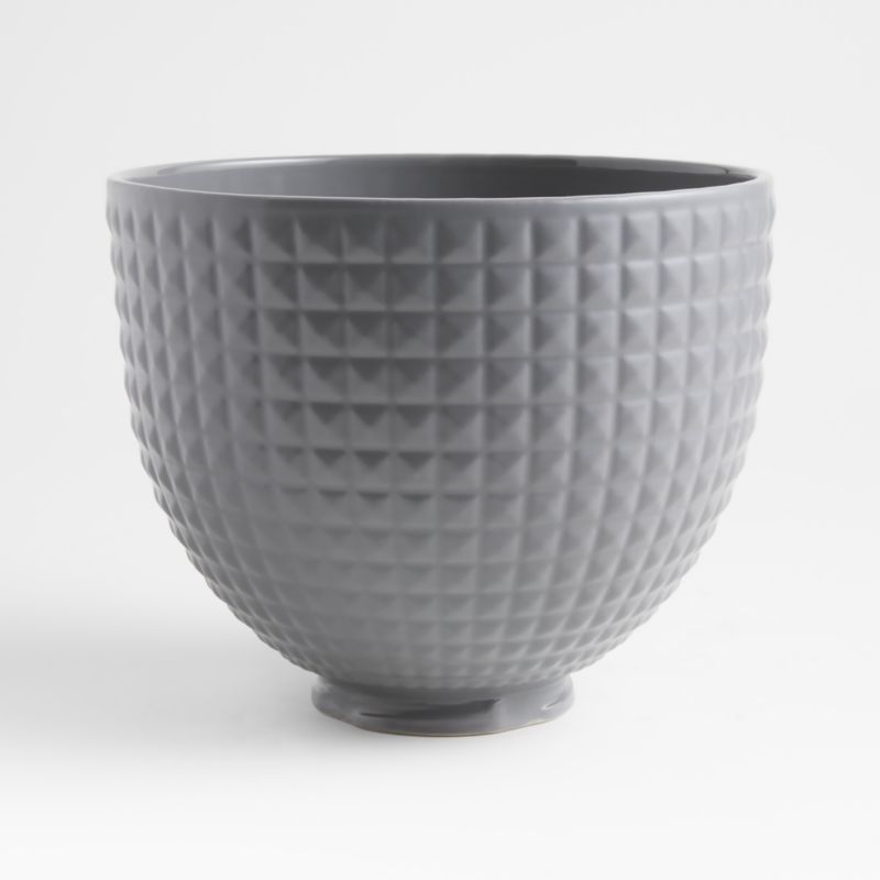 KitchenAid Stand Mixer Matte Grey Studded 5-Quart Ceramic Mixing Bowl + Reviews | Crate & Barrel | Crate & Barrel