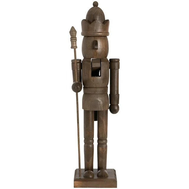 One Brown Pine Wood Nutcracker Decoration, 15", by Holiday Time | Walmart (US)