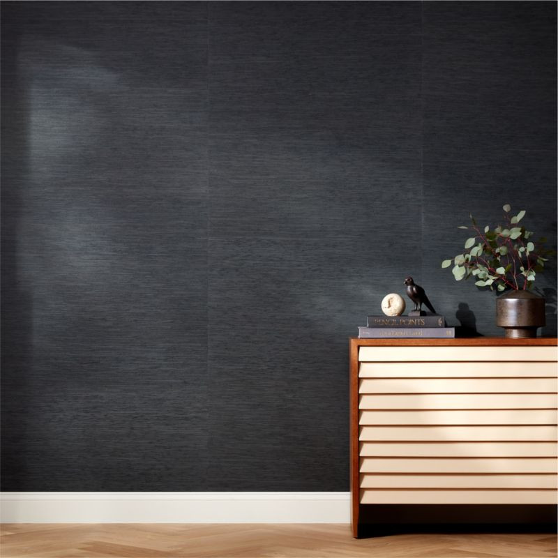Obsidian Grey Hemp Wallpaper | CB2 | CB2