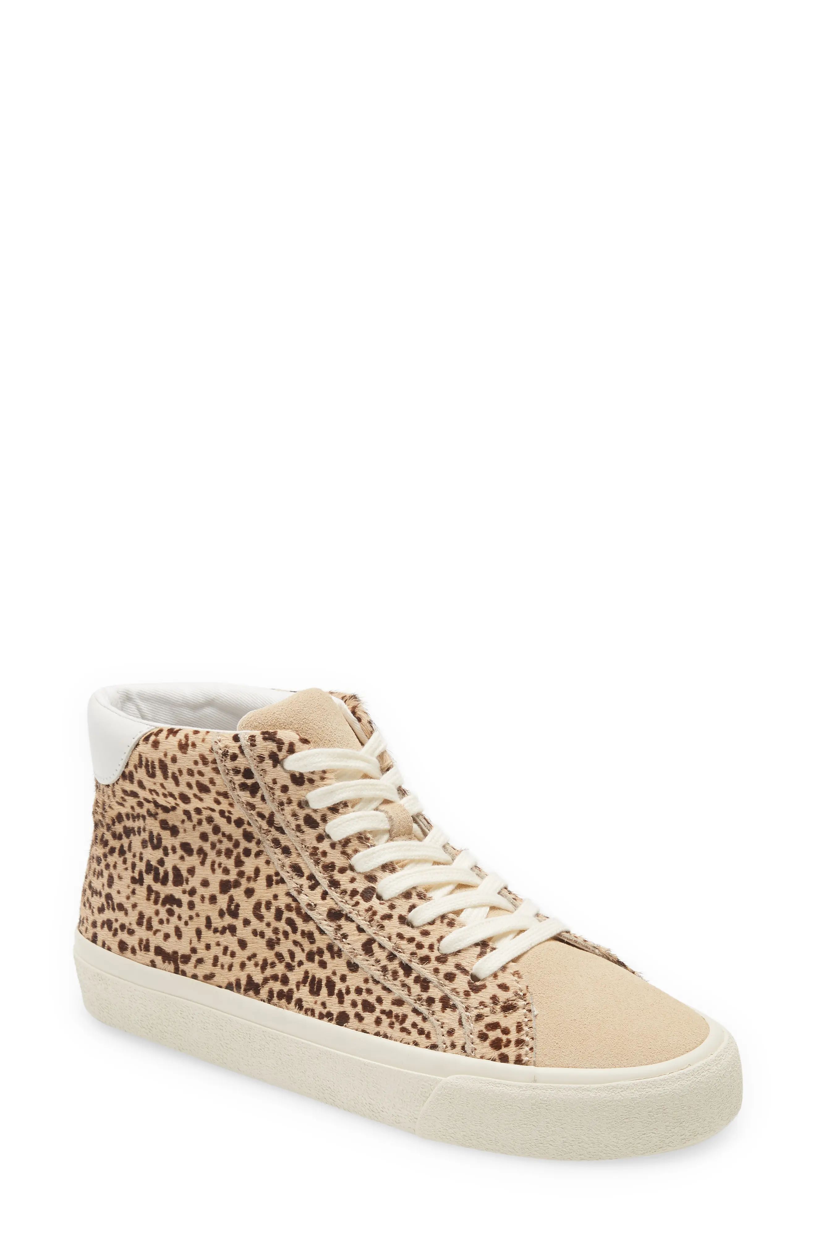 Madewell Sidewalk Spotted Genuine Calf Hair High Top Sneaker in French Vanilla Multi Calf Hair at No | Nordstrom