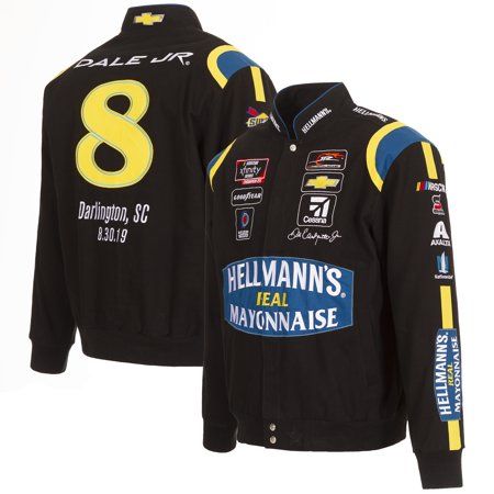 Dale Earnhardt Jr. JH Design Hellmann's 2019 Darlington Full-Snap Twill Uniform Jacket - Black | Walmart (US)