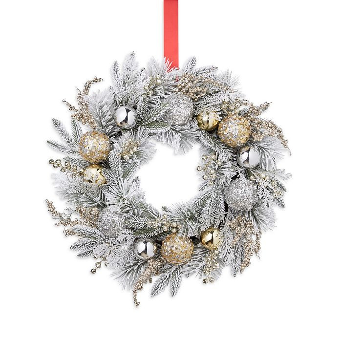 24"H Flocked & Decorated Pine Needle Wreath | Bloomingdale's (US)