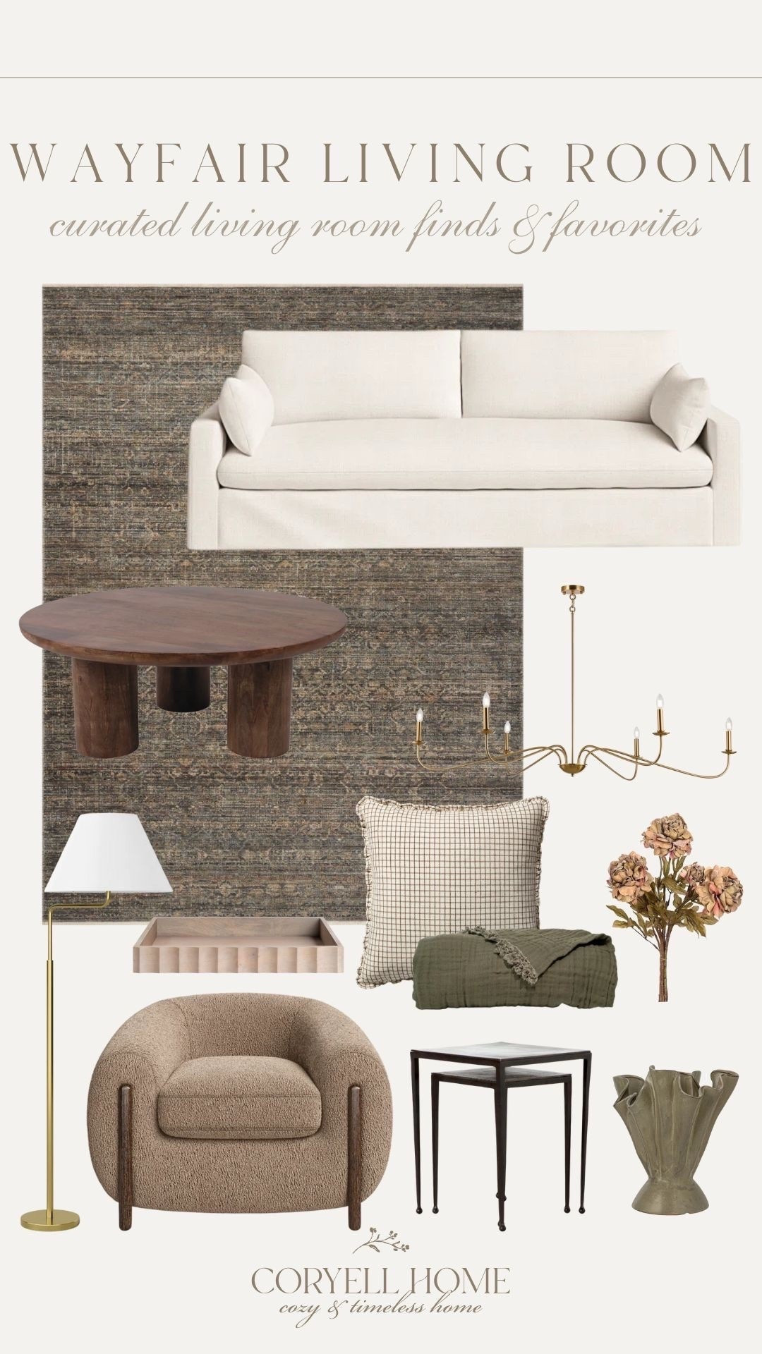 Curated Wayfair living room finds and favorites! Cozy neutrals, warm tones, and touches for the new year. A mix of affordable finds and a few splurge worthy ones too! #LTKStyleTip #january2026