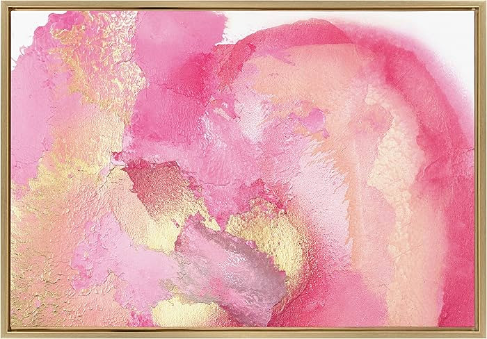 Kate and Laurel x Mentoring Positives Collaboration Pink Golden Hour Framed Canvas Wall Art, 23x3... | Amazon (US)