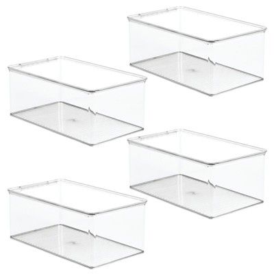 mDesign Plastic Stackable Toy Storage Bin Box with Lid, 5" High, 4 Pack | Target