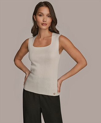 Donna Karan New York Women's Sleeveless Square Neck Sweater - Macy's | Macy's