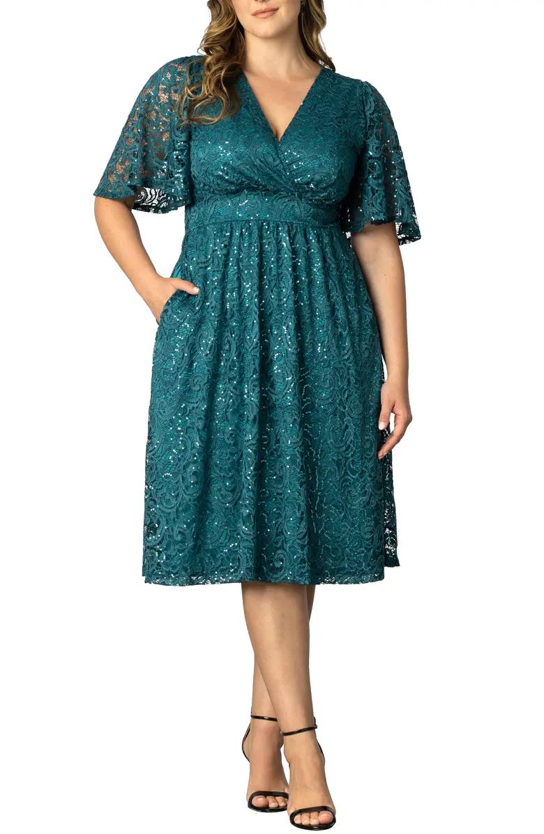 Starry Sequin Lace Fit & Flare Cocktail Dress | Nordstrom