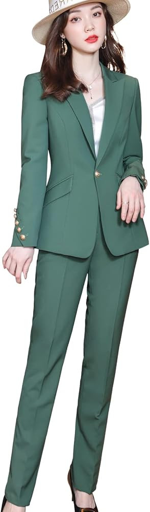 SUSIELADY Women's Blazer Suits Two Piece Solid Work Pant Suit for Women Business Office Lady Suit... | Amazon (US)