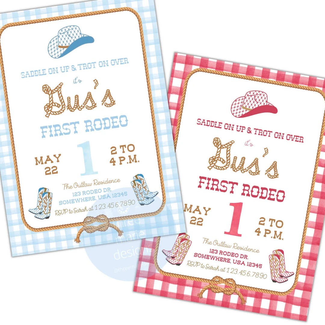 Rodeo Invite Western Birthday Party Invite First Rodeo Birthday Wild West Theme Invite Farm Birth... | Etsy (US)