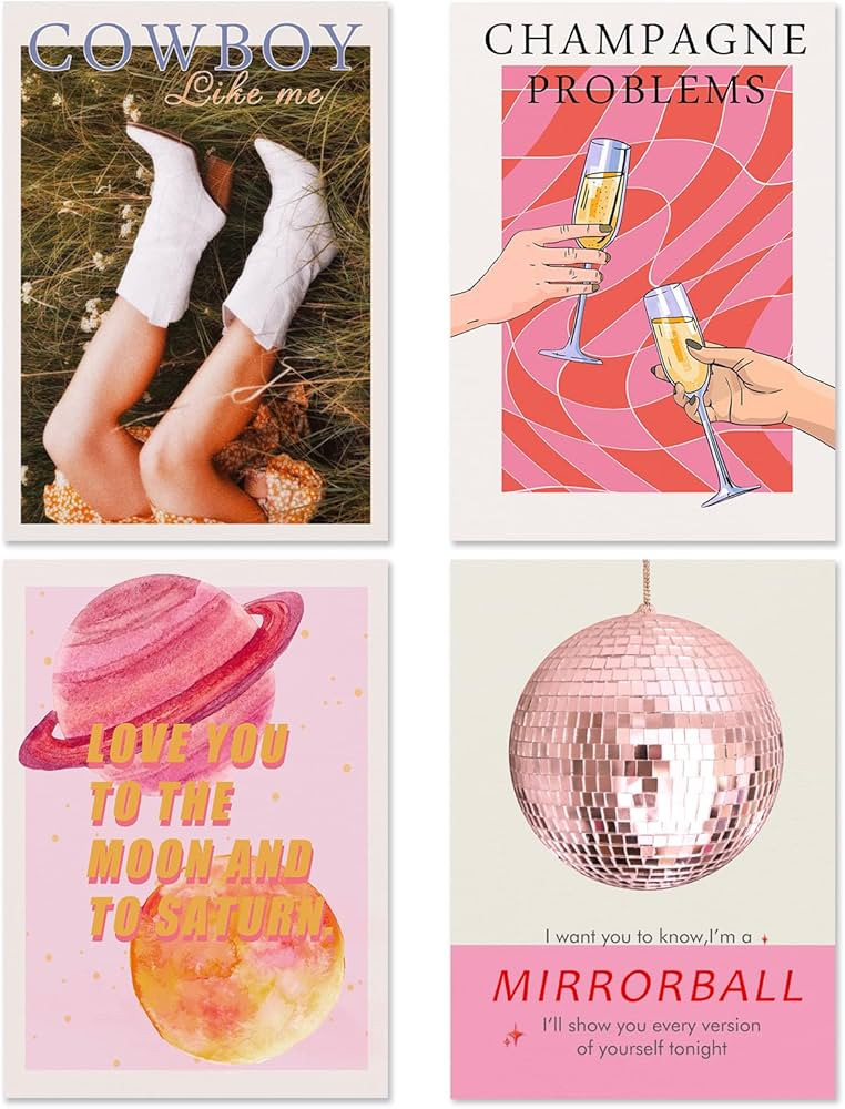 KACHE Pink Taylor Poster Music Midnights Posters for Room Aesthetic Champagne Problems Print Wall... | Amazon (US)