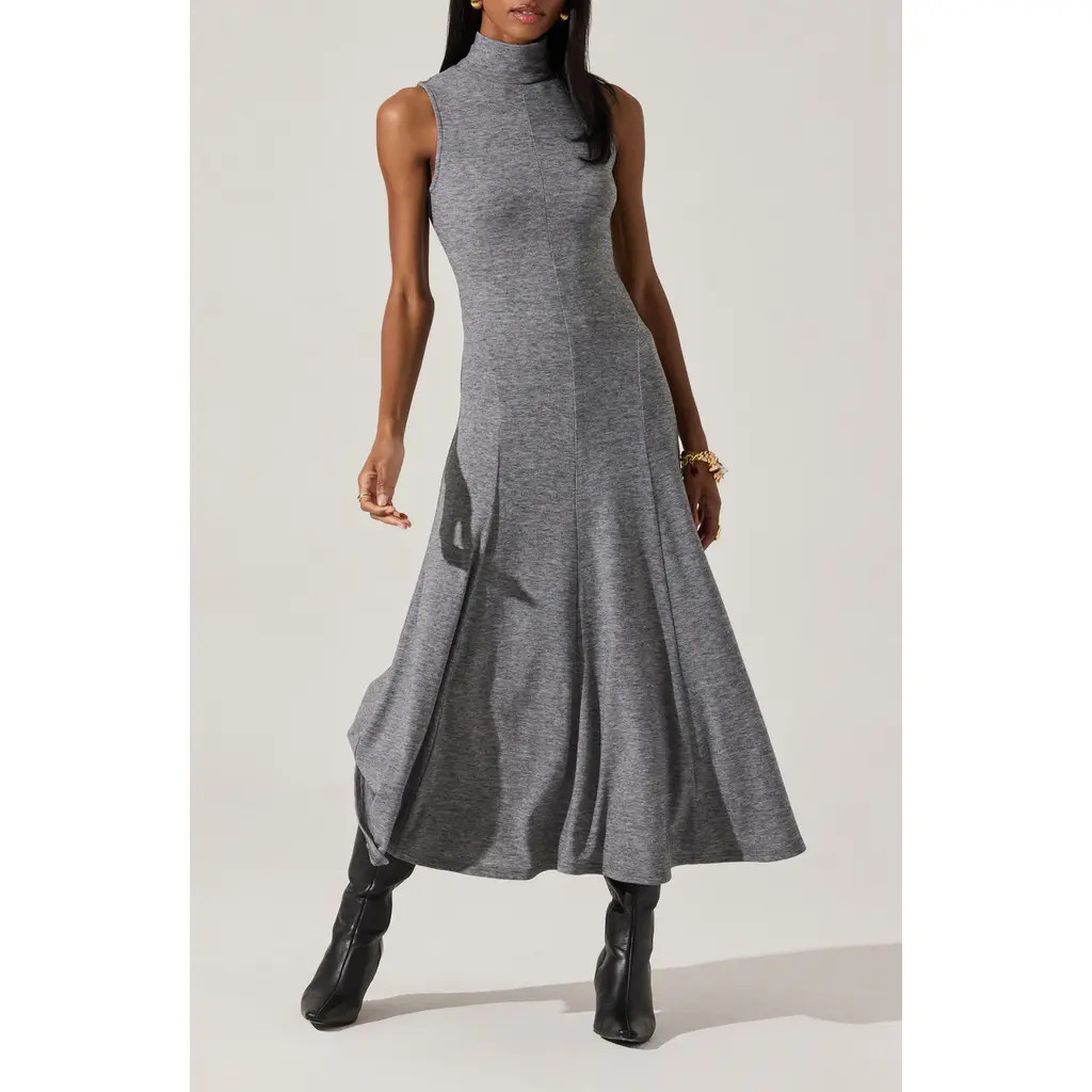 ASTR the Label Haylie Turtleneck Knit Dress in Grey at Nordstrom Rack, Size Medium | Nordstrom Rack
