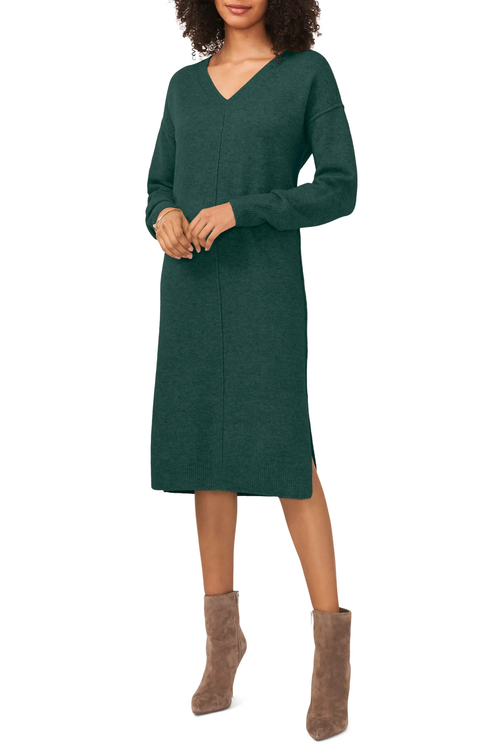 Vince Camuto Exposed Seam Long Sleeve Sweater Dress | Nordstrom | Nordstrom